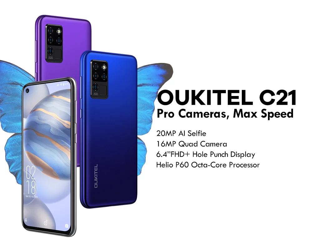 Original Oukitel C21 Smartphone - 4GB RAM, 64GB Storage, 6.4